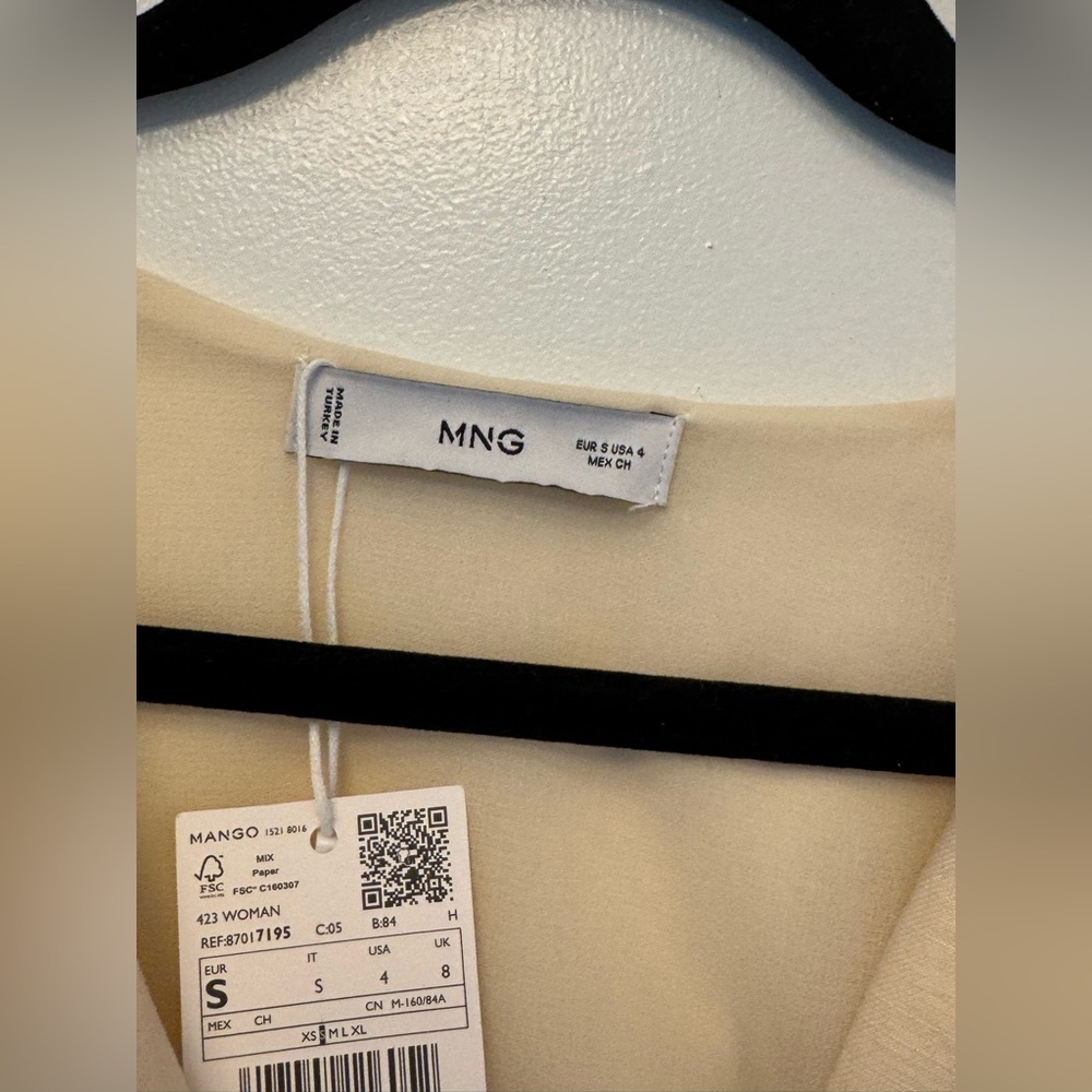 Mango v neck draped fabric cinched waist mini dress NWT - Picture 5 of 8